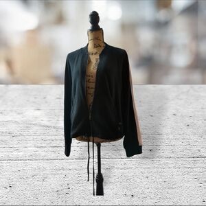 Ugg wool blend track jacket size XL black with white stripes